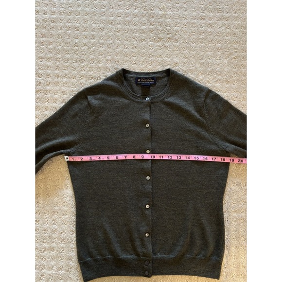 Brooks Brothers Womens Cardigan Sweater Green 100% Merino Wool Old Money Chic M - Picture 4 of 7